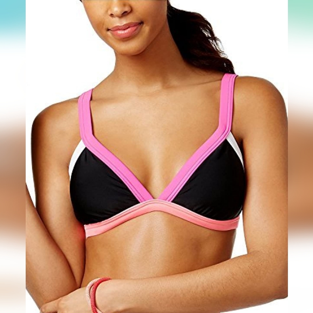 💎 Hula Honey Women's Colorblocked Triangle Bikini Top in Small